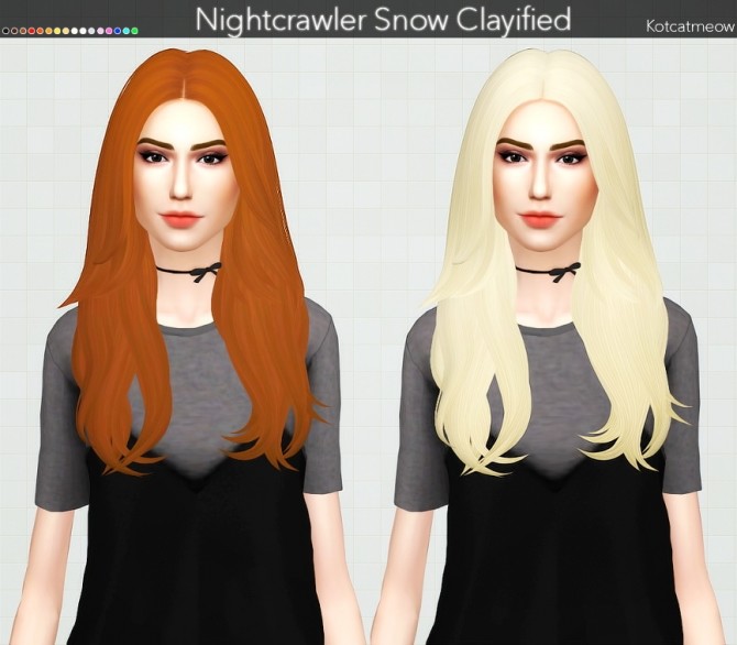 Sims 4 Nightcrawler Snow Hair Clayified at KotCatMeow