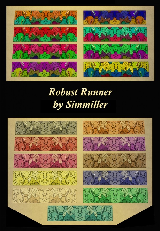 Sims 4 Robust Runner Floral Rug by Simmiller at Mod The Sims