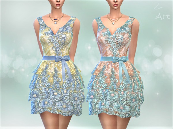 Sims 4 DreamZ 03 satin dress by Zuckerschnute20 at TSR