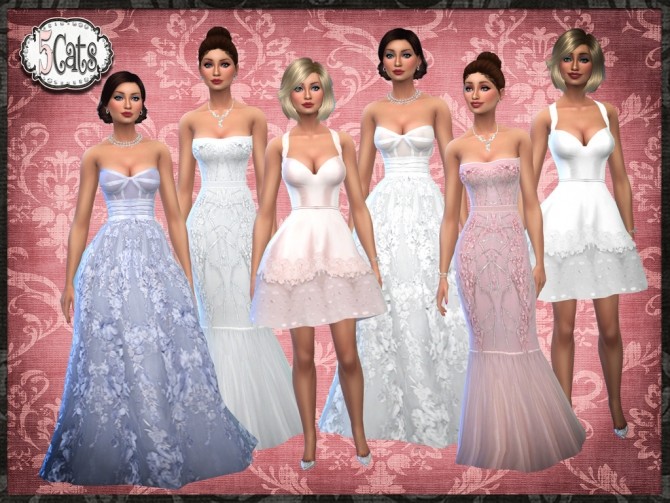 Brides and Bridesmaid Wedding Collection at 5Cats » Sims 4 Updates