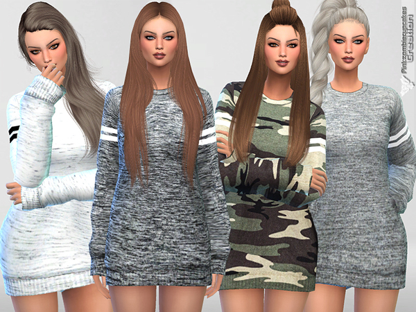Sims 4 Soft Oversized Sweaters Collection by Pinkzombiecupcakes at TSR
