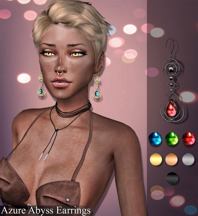 Sims 4 Azure Abyss & Moon Hunter earrings at Deep Space