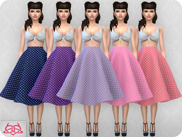 Sims 4 Vintage Basic skirt 2 RECOLOR 6 by Colores Urbanos at TSR
