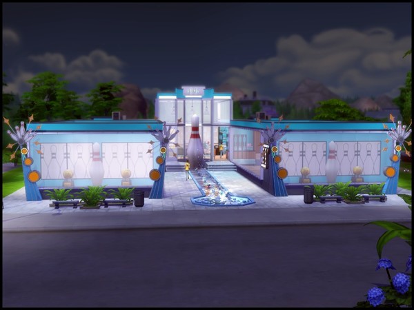 Sims 4 Pins Bar & Bowling Alley by sparky at TSR