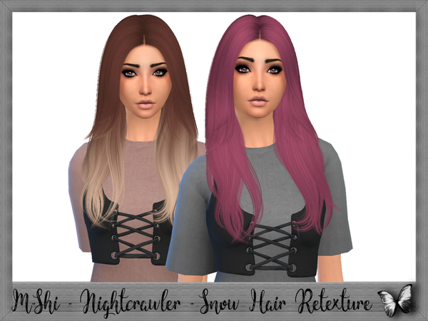 Sims 4 Nightcrawler Snow Hair Retexture by mikerashi at TSR