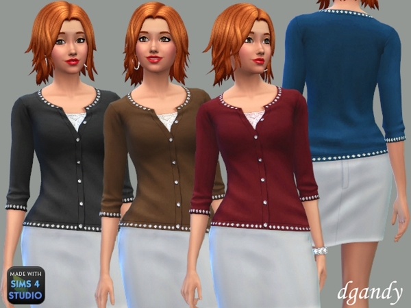 Sims 4 Cardigan with Bling by dgandy at TSR