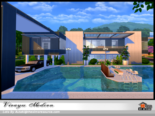 Sims 4 Virayu Modern house by autaki at TSR