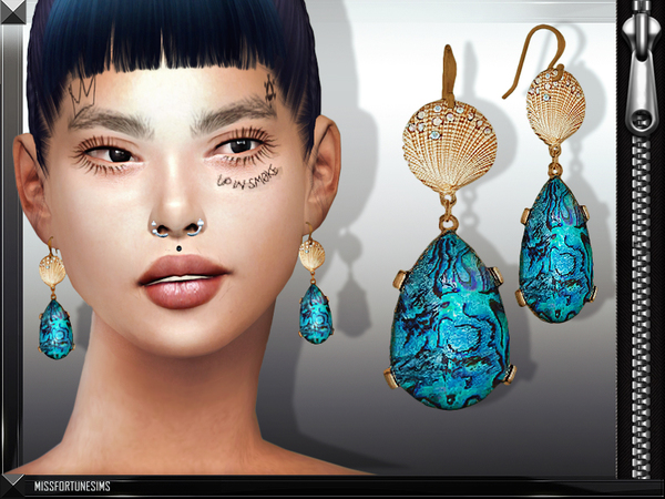 Sims 4 MFS Darcy Earrings by MissFortune at TSR