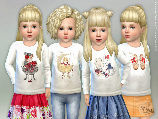 Sims 4 Designer Shirt for Toddler Girls P03 by lillka at TSR