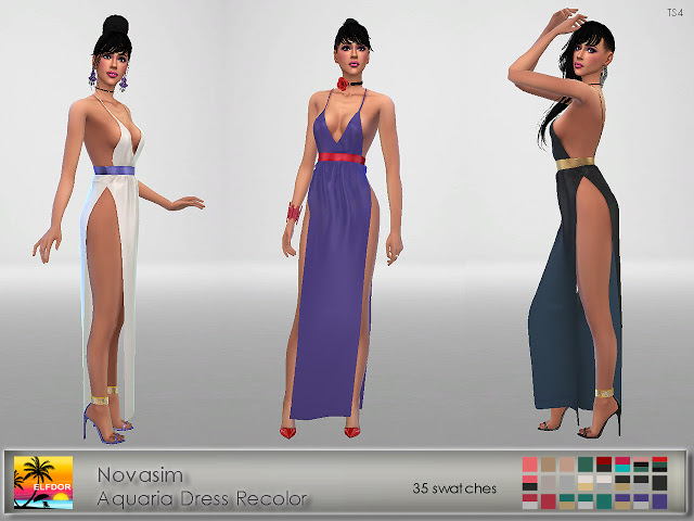 Sims 4 Novasim Aquaria Dress Recolor at Elfdor Sims