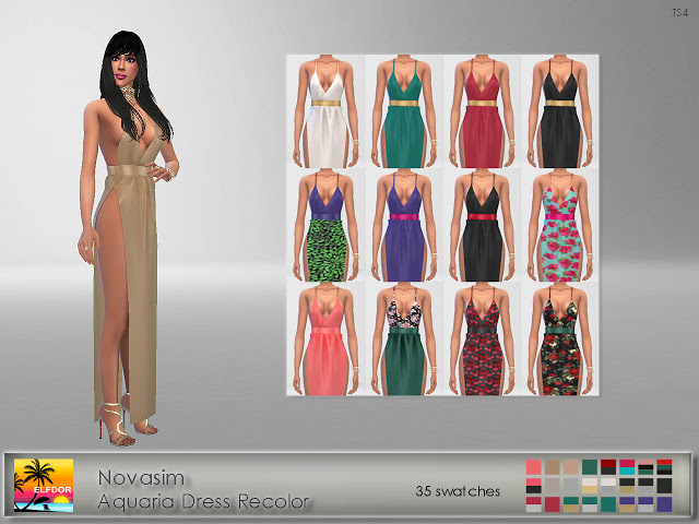 Sims 4 Novasim Aquaria Dress Recolor at Elfdor Sims