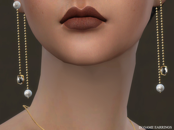Sims 4 Earrings 201713 + necklace 201707 by S Club WM at TSR