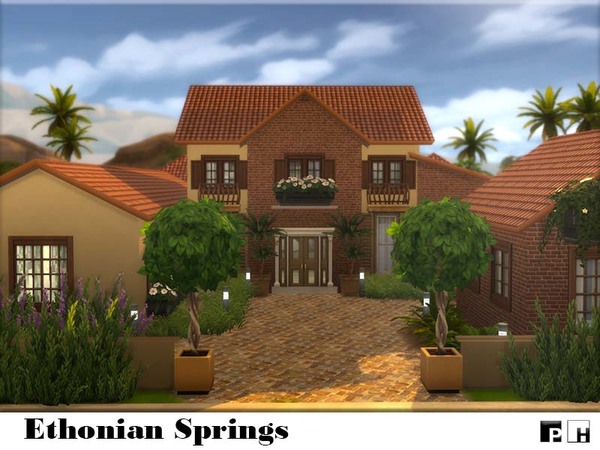 Sims 4 Ethonian Springs home by Pinkfizzzzz at TSR