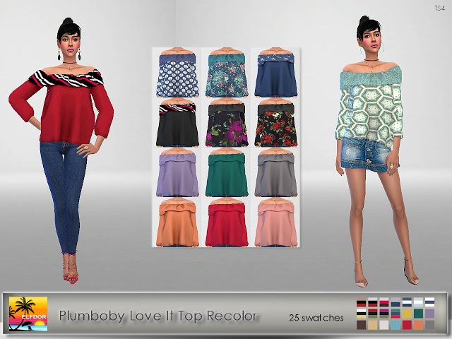 Sims 4 Plumboby Love It Top Recolor at Elfdor Sims
