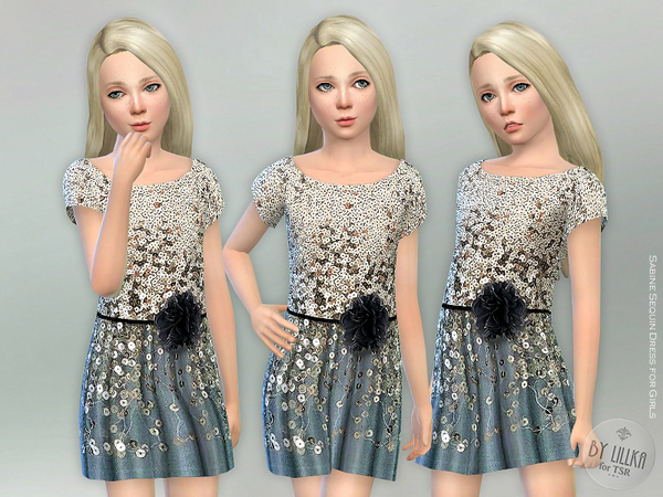 Sims 4 Sabine Sequin Dress by lillka at TSR