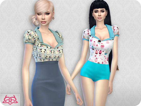 Sims 4 Matilde blouse RECOLOR 4 by Colores Urbanos at TSR