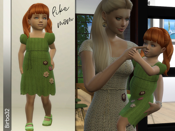 Sims 4 Like mom crochet dress by Birba32 at TSR