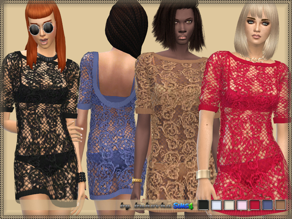 Sims 4 Dress Lace by bukovka at TSR