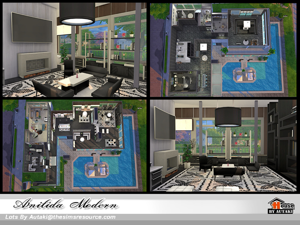 Sims 4 Anutida Modern house by autaki at TSR