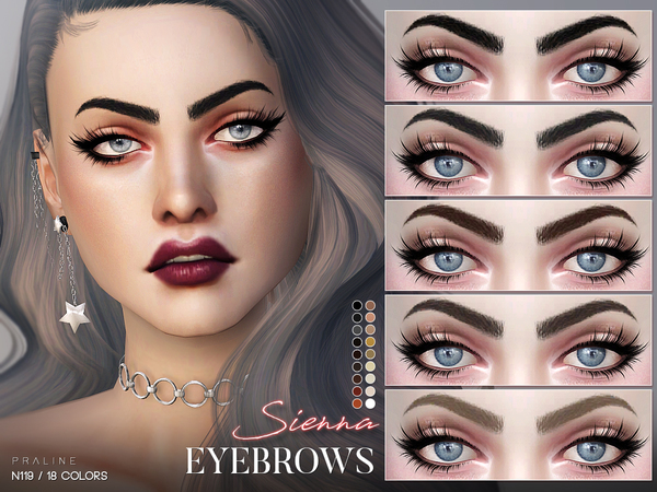 Sims 4 Sierra Eyebrows N119 by Pralinesims at TSR
