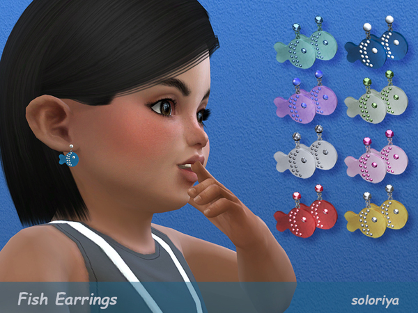Sims 4 Fish Earrings for Toddlers by soloriya at TSR
