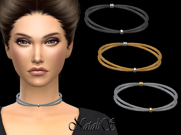 Sims 4 Double Crossed Cable Necklace by NataliS at TSR