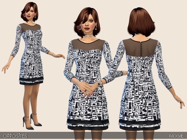 Sims 4 Opposites dress by Paogae at TSR