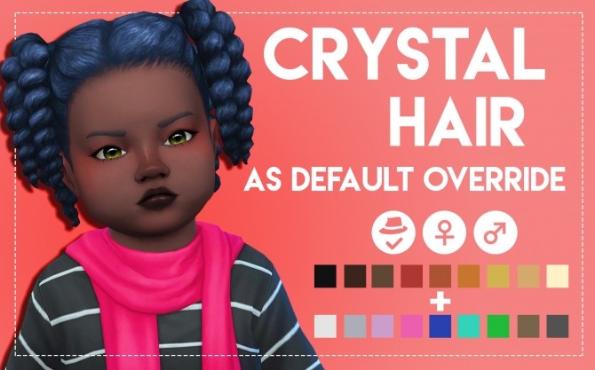 Sims 4 Crystal Hair As Default Override by Weepingsimmer at SimsWorkshop