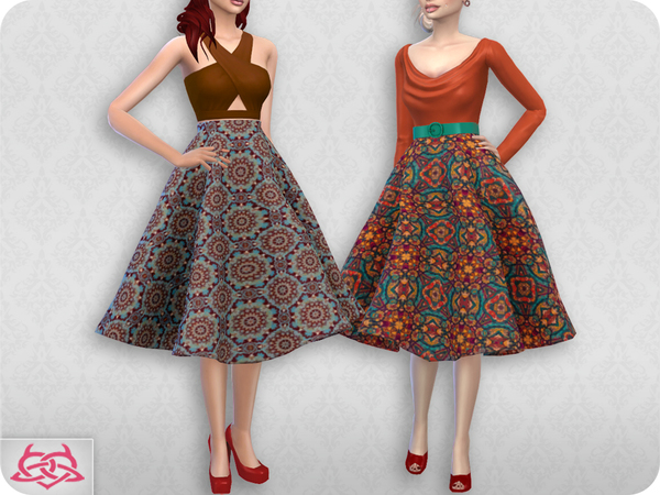 Sims 4 Vintage Basic skirt 2 RECOLOR 3 by Colores Urbanos at TSR