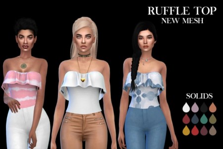 Ruffle Top at Leo Sims » Sims 4 Updates