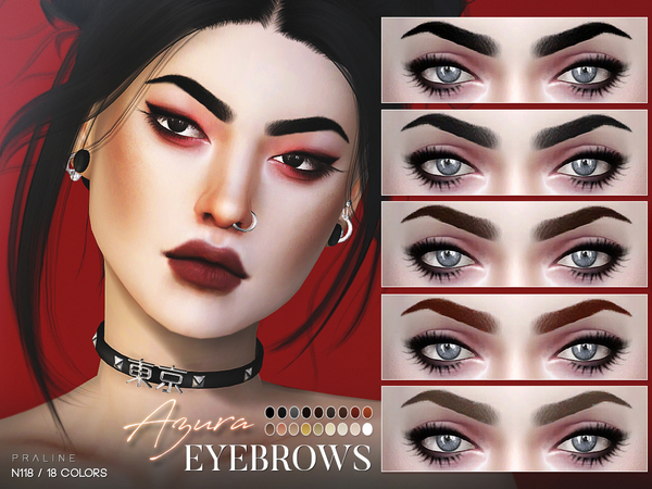 Sims 4 Azura Eyebrows N118 by Pralinesims at TSR