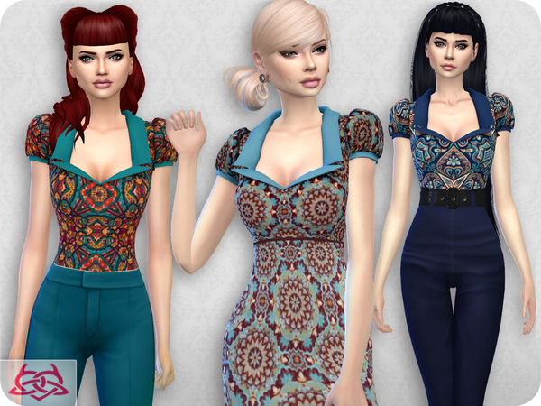 Sims 4 Matilde blouse RECOLOR 3 by Colores Urbanos at TSR