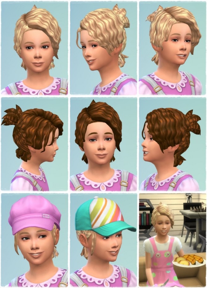 Sims 4 Messie Curl PonyTail Girls at Birksches Sims Blog