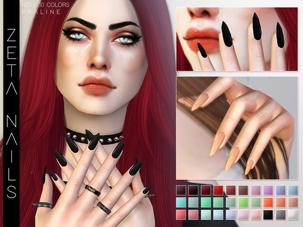 Sims 4 Zeta Nails by Pralinesims at TSR