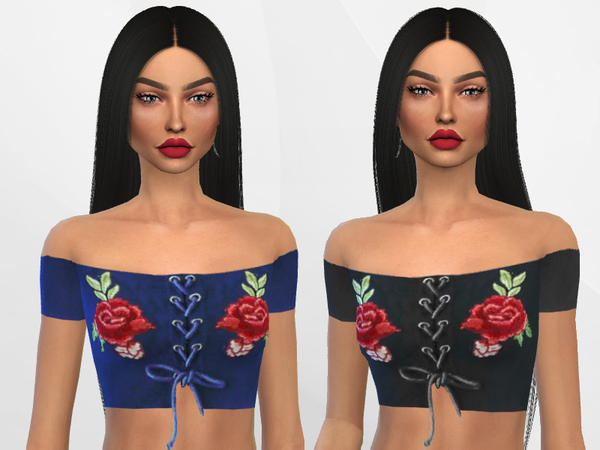 Sims 4 Lace Up Top by Puresim at TSR