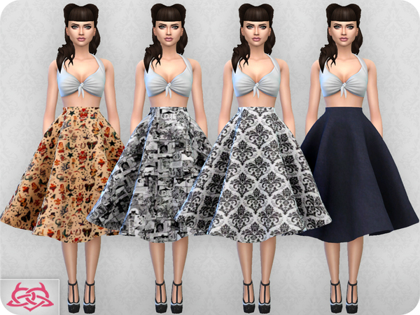 Sims 4 Vintage Basic skirt 2 RECOLOR 7 by Colores Urbanos at TSR
