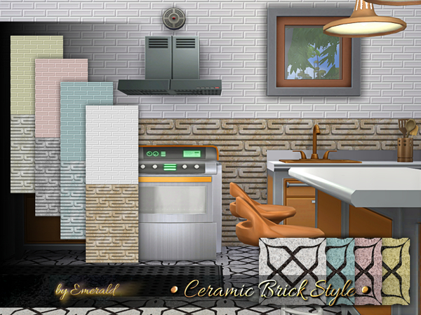 Sims 4 Ceramic Brick Style by emerald at TSR