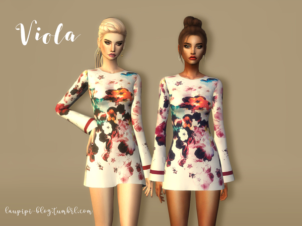 Sims 4 Viola dress by laupipi at TSR