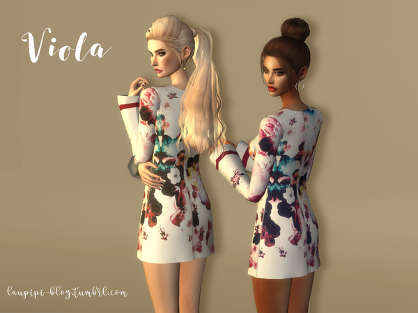Sims 4 Viola dress by laupipi at TSR