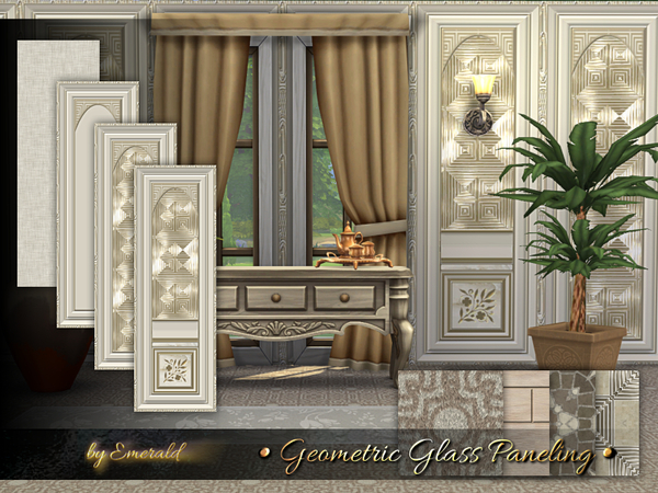 Sims 4 Geometric Glass Paneling by emerald at TSR