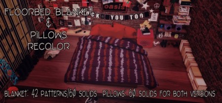 Floorbed Blanket & Pillows Recolor by Sympxls at SimsWorkshop