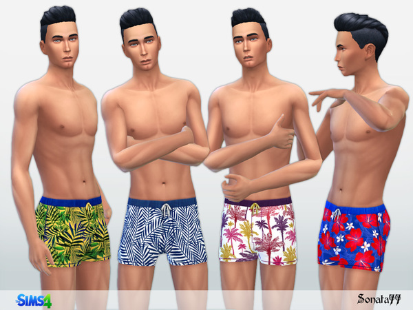 Sims 4 Swim shorts for men by Sonata77 at TSR