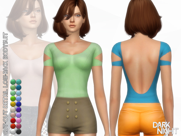 Sims 4 Cut Out Detail Low Back Bodysuit by DarkNighTt at TSR