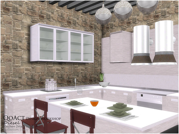 Sims 4 Diesel Kitchen by QoAct at TSR