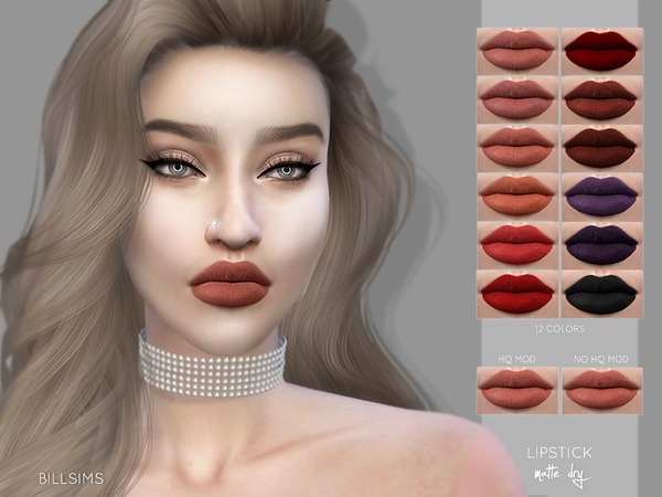Sims 4 Matte Dry Lipstick by Bill Sims at TSR