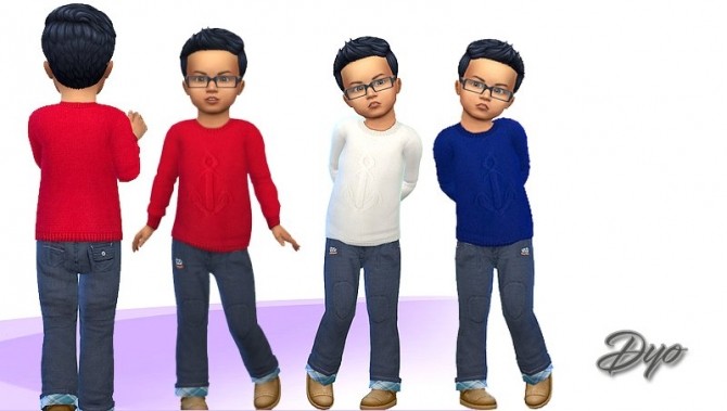Sims 4 Sweater little boy by Dyokabb at Les Sims4