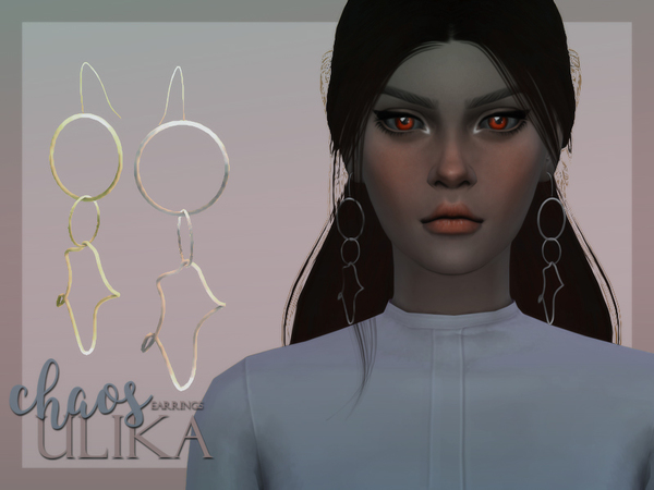 Sims 4 Chaos earrings by UliKa at TSR