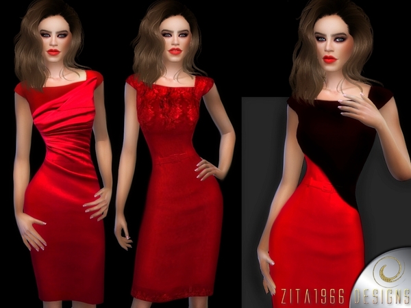 Sims 4 Lady In Red dresses by ZitaRossouw at TSR