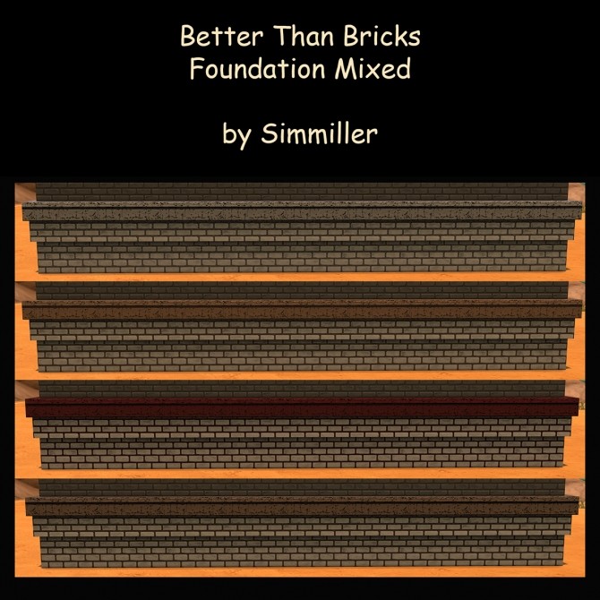 Sims 4 Better Than Bricks Foundation Mixed by Simmiller at Mod The Sims