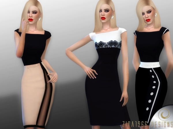 Sims 4 Black Zoosh dresses by ZitaRossouw at TSR